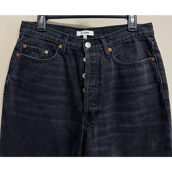 RE/DONE 90s High Rise Loose Jeans Size 29 Button fly Black 2 STYLE 166-3W7BC - Picture 3 of 12